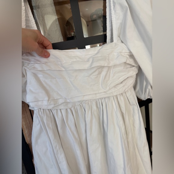 Abercrombie Emerson babydoll mini dress Ruched Puff short Sleeve bride bump - Picture 8 of 9